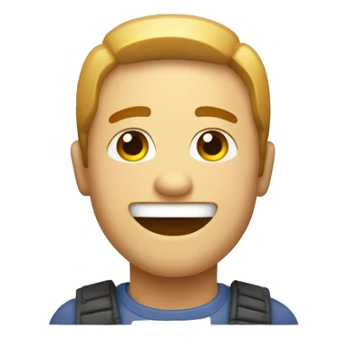 A pixelated happy emoji sticker