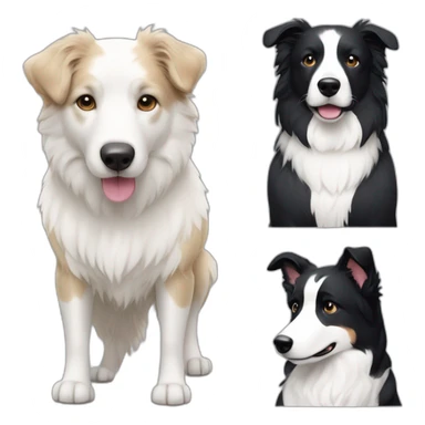dog, short-hair, black-hair, black-snout, white-chest, white-stripe-down-face, black-face, black-head, border-collie, mcnab sticker