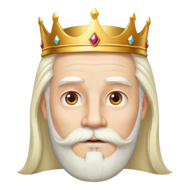 God, man with golden crown, long white hair, beard and white mustache sticker