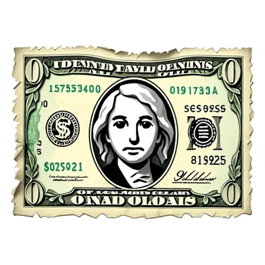 Ripped dollar bill sticker