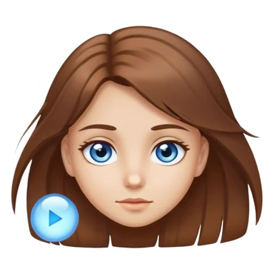 Brown hair brown eye girl with blue eye light hair big  sticker