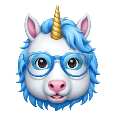 unicorn with blue glasses sticker