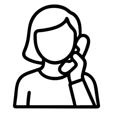 outlined icon of a woman talking on the phone sticker