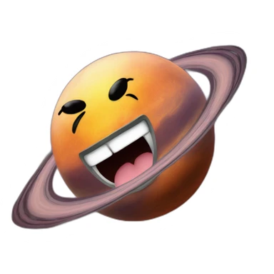 planet Mercury with a cartoon face with tongue sticker