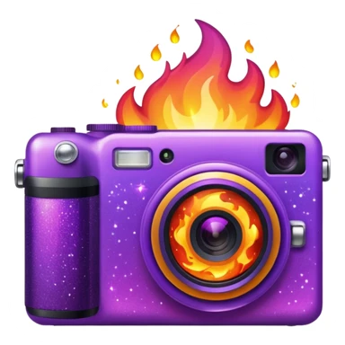 Glitter Fire Camera Purple sticker