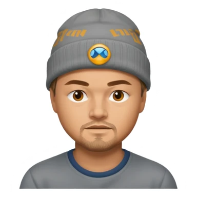 leonardo dicaprio wearing gray beanie sticker