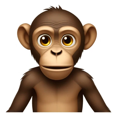 brown monkey with confused arms sticker