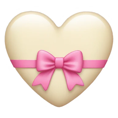cream colored heart with pink bow sticker