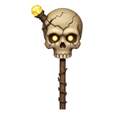 Skull Staff – Wooden staff with glowing skull top
 sticker
