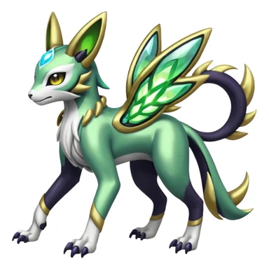  Exotic Meloetta-Zygarde-Renamon-Protogen-Palkia-hybrid-fusion-Fakémon-creature, full body sticker