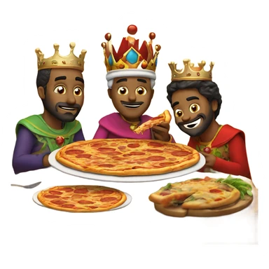 Los tres reyes magos comiendo pizza sticker