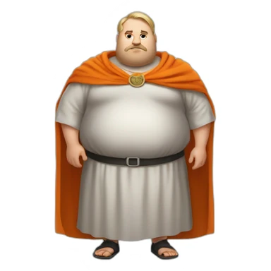 big fat man slavic stands big belly in prisoner robe sticker