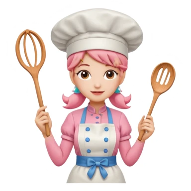 Pink chef princess peach sticker