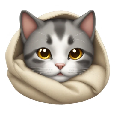 Snuggled cat sticker