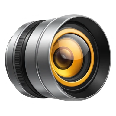 A simple camera lens, side view, no face sticker