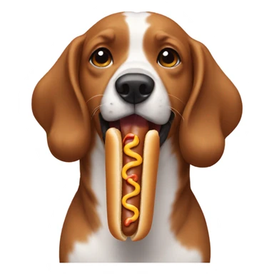 Dog eating hotdog sticker