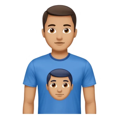 Now make a men who wears blue t shirt and on t shirt it is written mayank sticker