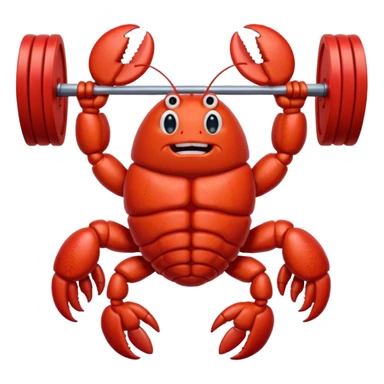lobster lifting weights sticker