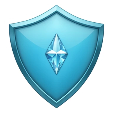 Cyan blue shield with diamond sticker