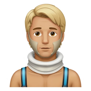 Man with dirty blonde, hair, drunk, and neck brace sticker