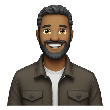 smiling bearded man in jacket sticker
