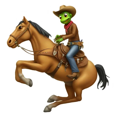 Cowboy frog riding a horse sticker