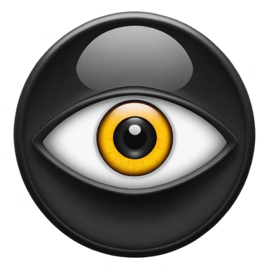 Minimalist emoji-style sticker of a black surveillance camera lens with a demonic eye inside, grayscale, with the words “ALWAYS WATCHING” below

 sticker