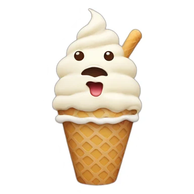 line eating ice cream sticker
