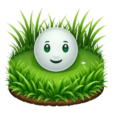 Make an emoji of a soccer penalty spot - it should be a white dot on a patch of grass sticker