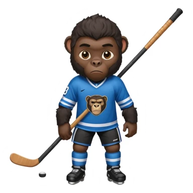 A panther with a gorilla with a hockey player sticker