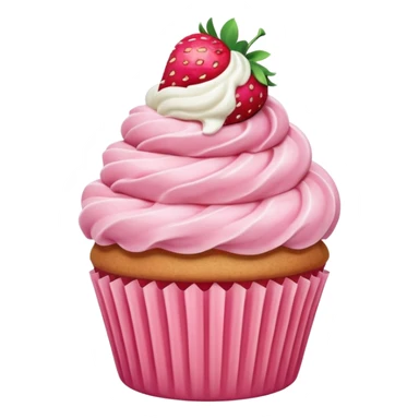 Strawberry cupcake with ice cream looking frosting  sticker