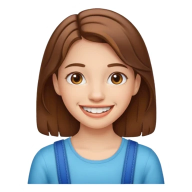 girl with braces, smiling sticker