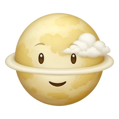Venus planet emoji, pale yellowish-white sphere, enveloped in smooth, opaque clouds, no visible features, simple and round sticker