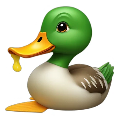 duck eating sticker