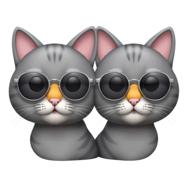 two grey cats wearing sunglasses  sticker