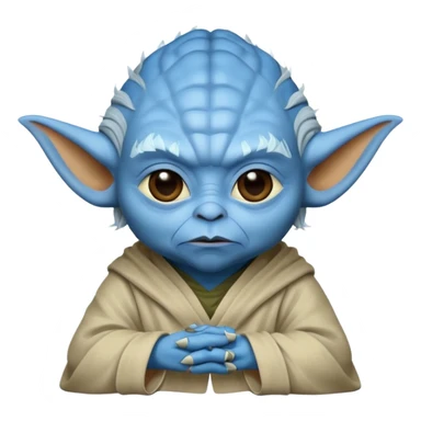yoda but with blue skin sticker