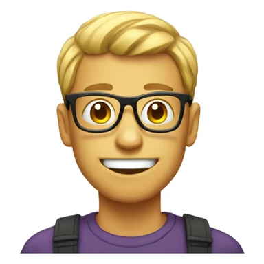 Silly face mixed with nerd face sticker