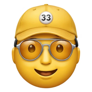 yellow face emoji with trendy accessories sticker
