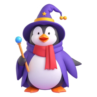 penguin wizard sticker