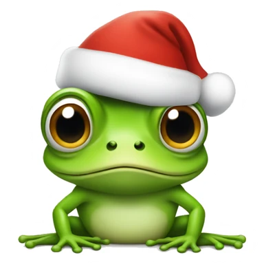 Frog with a santa hat sticker