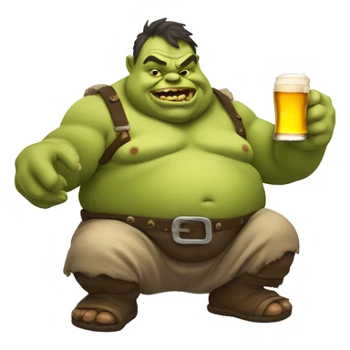 fat ogre with beer sticker