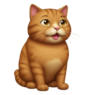 brown fat cat  sticker