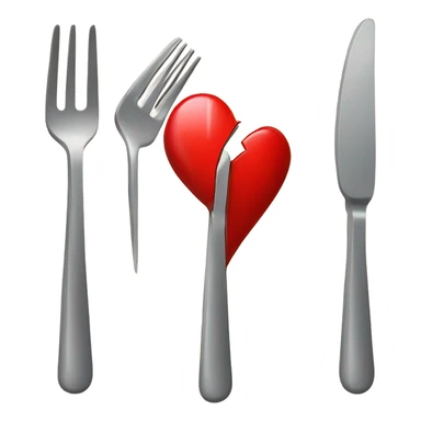 fork with broken red heart sticker