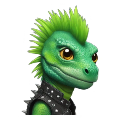 Punk rock lizard with Mohawk  sticker