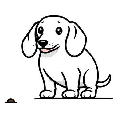Dachshund pooping sticker