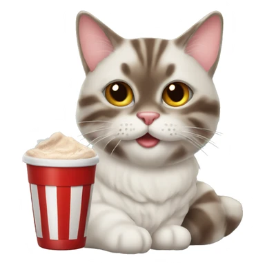 Santa claus cat with cocoa sticker