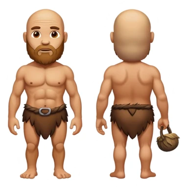 Bald caveman body sticker
