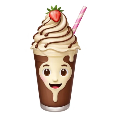 milkshake with a face different flavors sticker