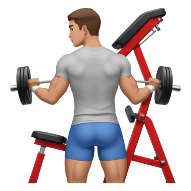 guy working out glutes with shirt on from the backwith machine  sticker