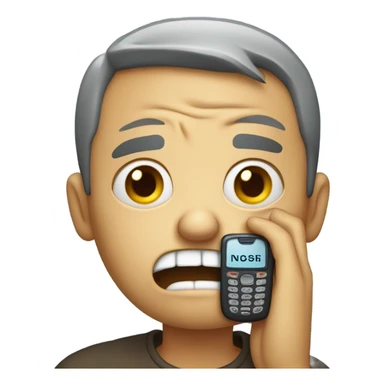 Frustrated face with old phone sticker